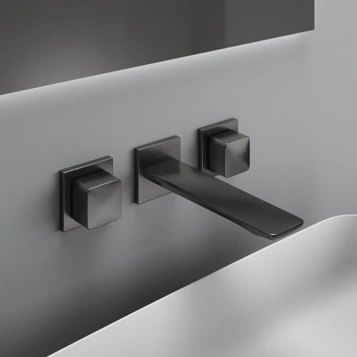 Immagine di Ideal Standard CONCA miscelatore a 3 fori ad incasso per lavabo, finitura magnetic grey A7445A5
