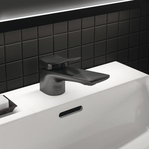 Immagine di Ideal Standard CONCA miscelatore monocomando lavabo, con scarico, finitura magnetic grey BC753A5