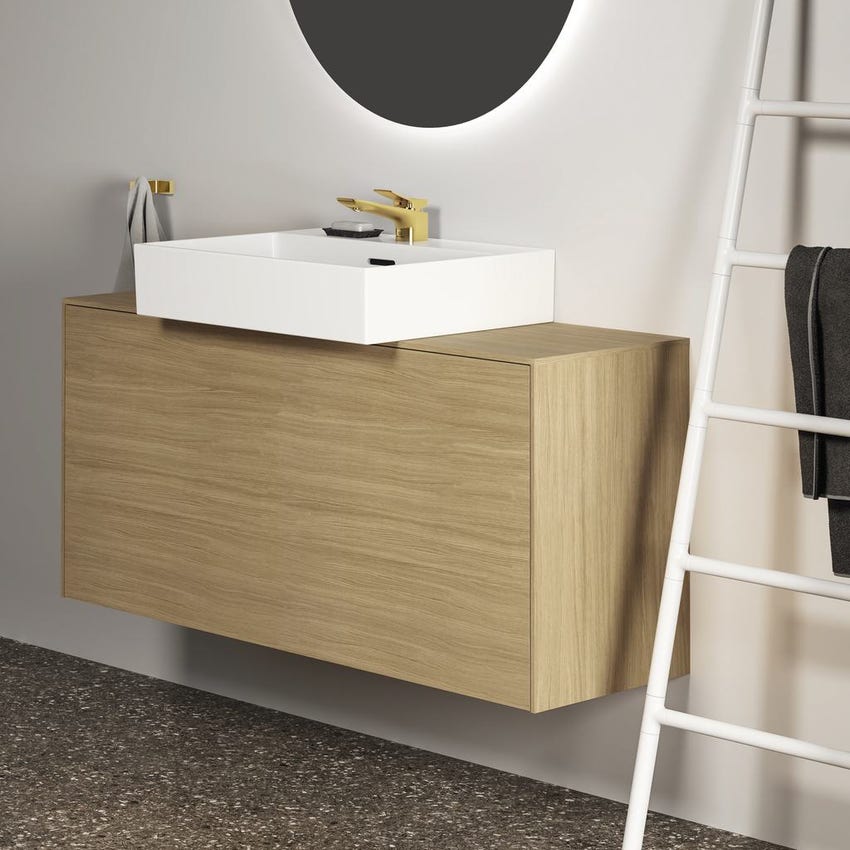 Immagine di Ideal Standard CONCA miscelatore monocomando lavabo, con scarico, finitura brushed gold BC753A2