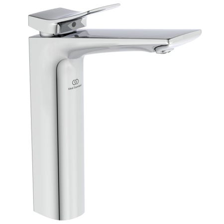 Immagine di Ideal Standard CONCA miscelatore monocomando da appoggio su piano per lavabo, con scarico, finitura cromo BC757AA