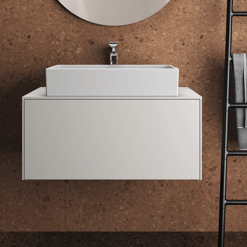 Ideal Standard BC757AA CONCA miscelatore monocomando da appoggio su piano  per lavabo, con scarico, finitura cromo