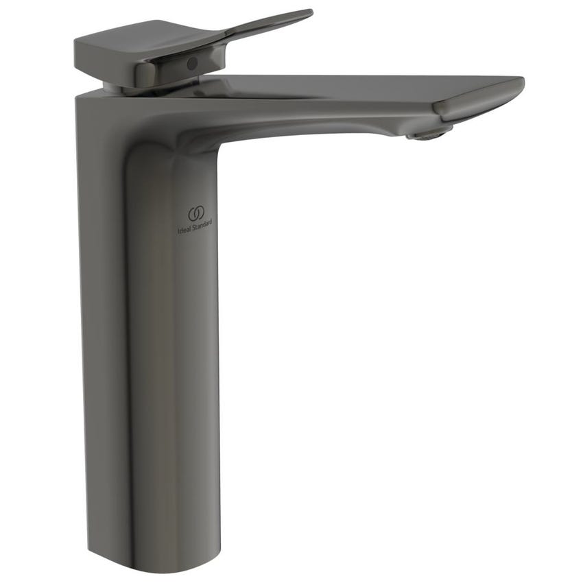 Immagine di Ideal Standard CONCA miscelatore monocomando da appoggio su piano per lavabo, con scarico, finitura magnetic grey BC757A5