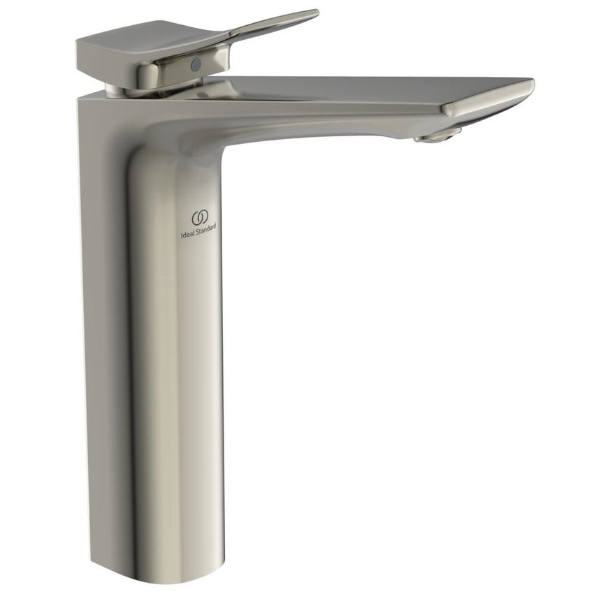 Immagine di Ideal Standard CONCA miscelatore monocomando da appoggio su piano per lavabo, con scarico, finitura silver storm BC757GN