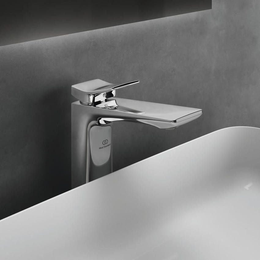 Immagine di Ideal Standard CONCA miscelatore monocomando da appoggio su piano per lavabo, senza scarico, finitura cromo BC758AA
