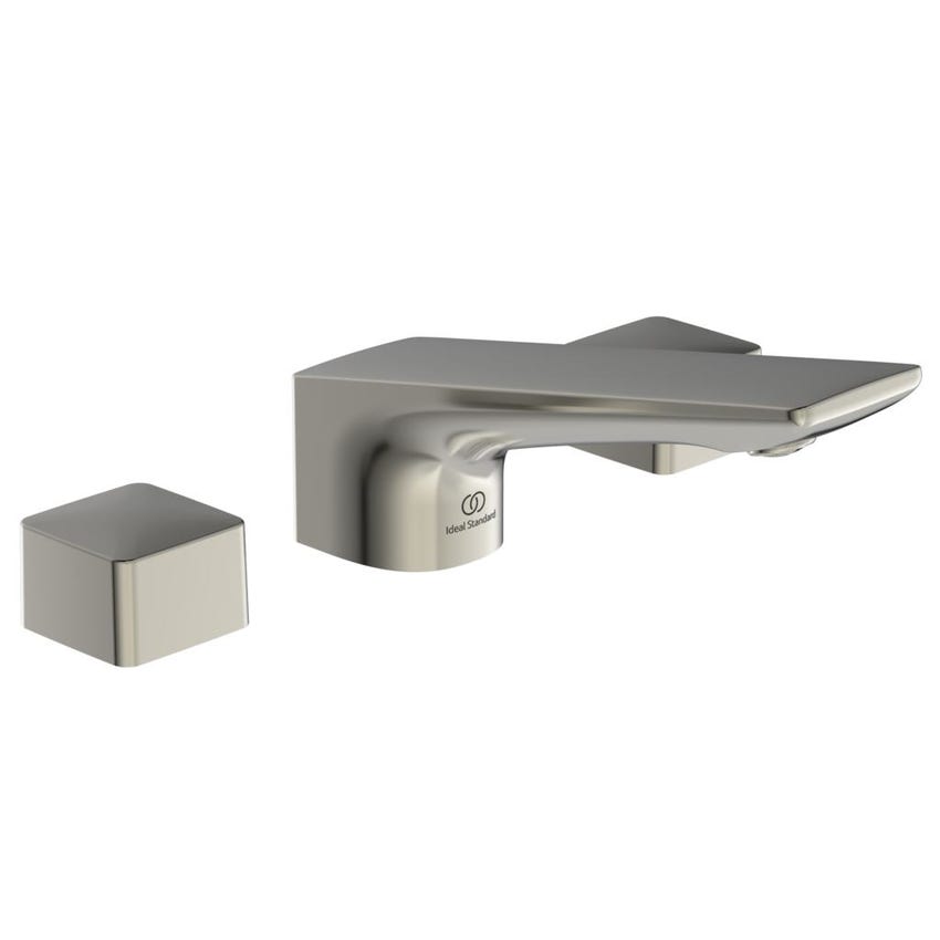 Immagine di Ideal Standard CONCA miscelatore a 3 fori per lavabo, con scarico, finitura silver storm BC759GN