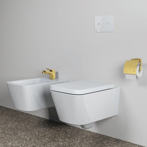 Immagine di Ideal Standard CONCA miscelatore monocomando bidet, con scarico, finitura brushed gold BC760A2