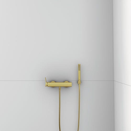 Immagine di Ideal Standard CONCA miscelatore monocomando esterno per doccia, finitura brushed gold BC761A2