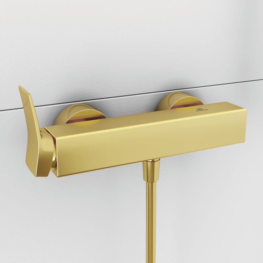 Immagine di Ideal Standard CONCA miscelatore monocomando esterno per doccia, finitura brushed gold BC761A2