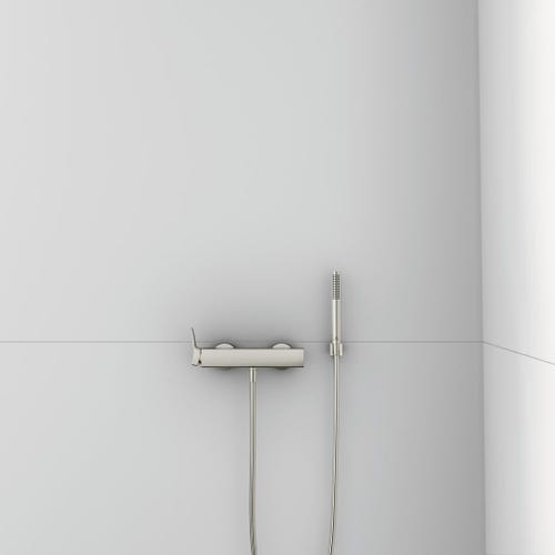 Immagine di Ideal Standard CONCA miscelatore monocomando esterno per doccia, finitura silver storm BC761GN