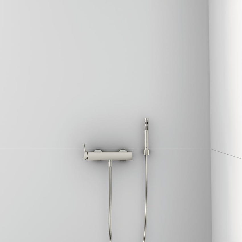 Immagine di Ideal Standard CONCA miscelatore monocomando esterno per doccia, finitura silver storm BC761GN