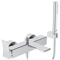 Immagine di Ideal Standard CONCA miscelatore monocomando esterno per vasca/doccia, con doccetta 1 funzione, supporto fisso e flessibile 160 cm, finitura cromo BC763AA