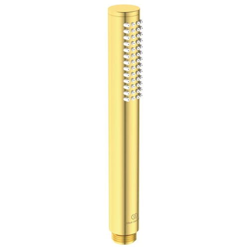 Immagine di Ideal Standard CONCA miscelatore monocomando esterno per vasca/doccia, con doccetta 1 funzione, supporto fisso e flessibile 160 cm, finitura brushed gold BC763A2