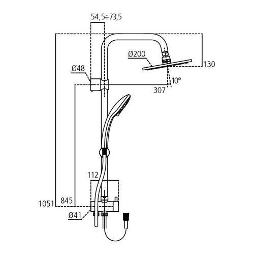 Ideal Standard A5691AA IDEALRAIN DUO colonna doccia, senza miscelatore ...