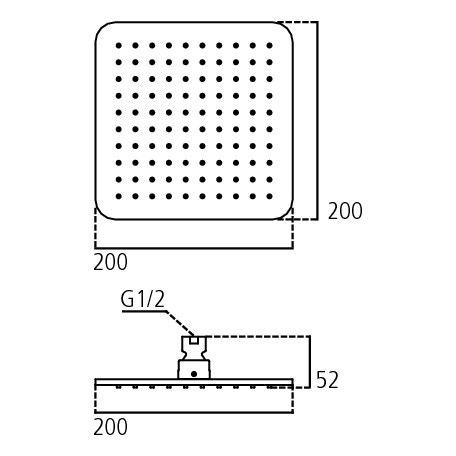 Immagine di Ideal Standard IDEALRAIN CUBE soffione doccia quadrato 20 cm, effetto pioggia, ultrasottile, finitura cromo B0024AA