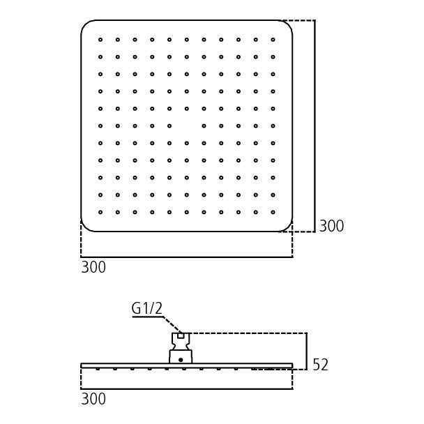 Immagine di Ideal Standard IDEALRAIN CUBE soffione doccia quadrato 30 cm, effetto pioggia, ultrasottile, finitura cromo B0025AA