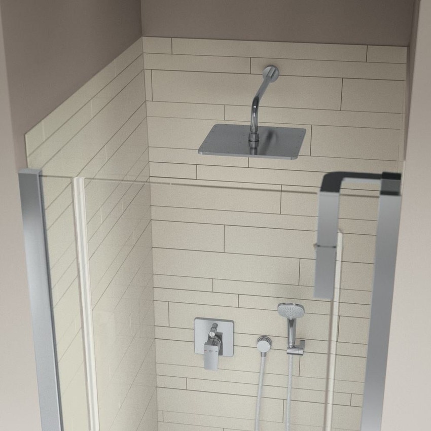 Immagine di Ideal Standard IDEALRAIN CUBE soffione doccia quadrato 30 cm, effetto pioggia, ultrasottile, finitura cromo B0025AA