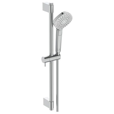 Immagine di Ideal Standard IDEALRAIN EVO asta doccia Diamond da 60 cm, doccetta da 11 cm con sistema anticalcare, finitura cromo B2234AA