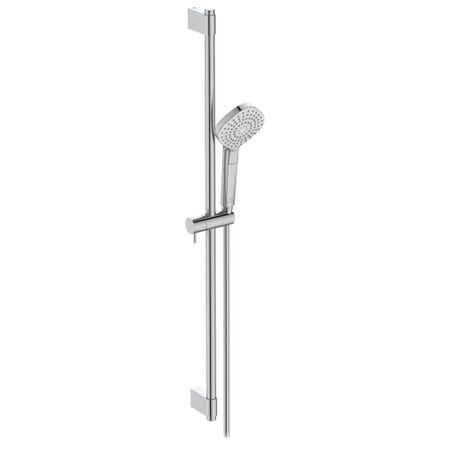 Immagine di Ideal Standard IDEALRAIN EVO asta doccia Diamond da 90 cm, doccetta da 11 cm con sistema anticalcare, finitura cromo B2238AA