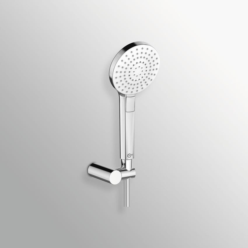 Immagine di Ideal Standard IDEALRAIN EVO minikit doccia rotondo Round, con doccetta Ø 11 cm, finitura cromo B2239AA