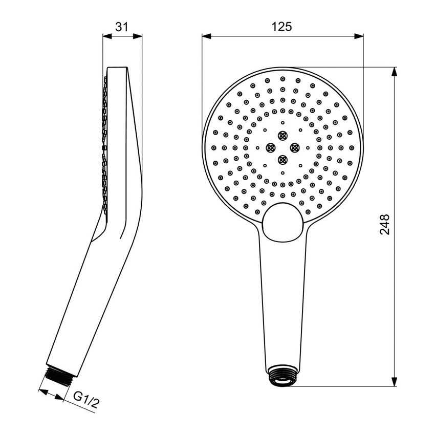 Immagine di Ideal Standard IDEALRAIN EVO JET doccetta rotonda Round Ø 12,5 cm, finitura cromo B1759AA