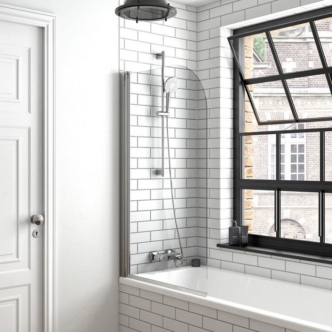 Immagine di Ideal Standard IDEALRAIN EVO JET ROUND asta doccia da 90 cm, doccetta Ø 12.5 cm, con sistema anticalcare, finitura cromo B1763AA