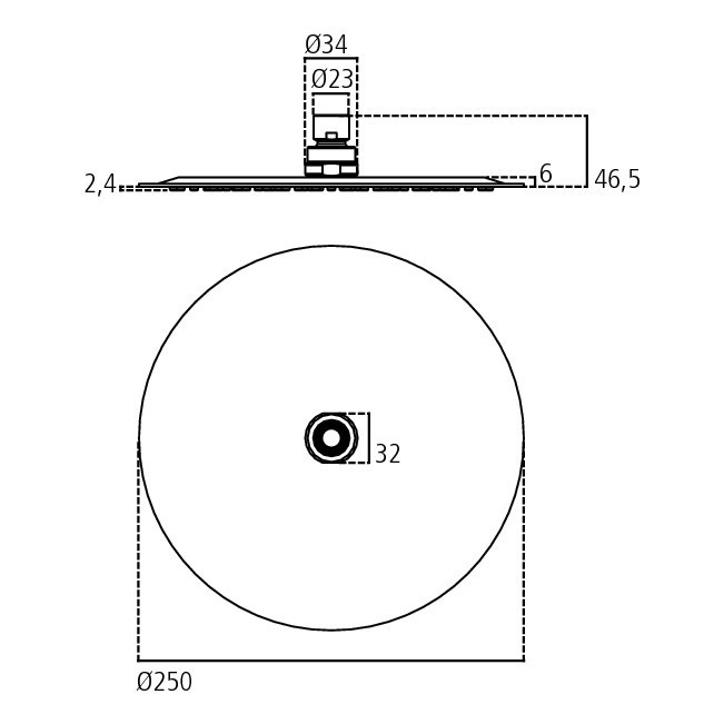 Immagine di Ideal Standard IDEALRAIN LUXE soffione tondo ultrasottile Ø 25 cm, finitura acciaio inossidabile B0384MY