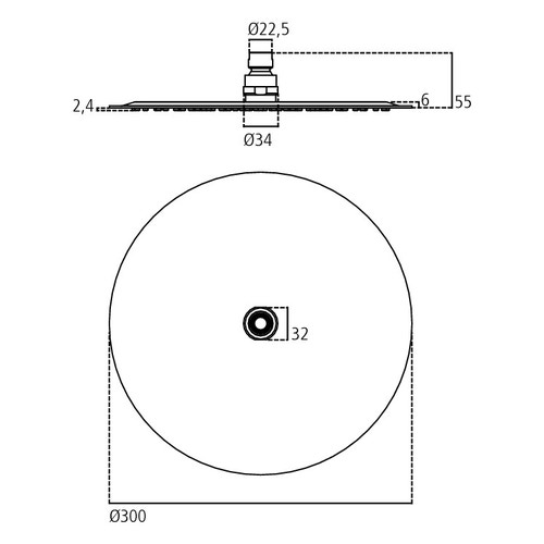 Immagine di Ideal Standard IDEALRAIN LUXE soffione tondo ultrasottile Ø 30 cm, finitura acciaio inossidabile B0385MY