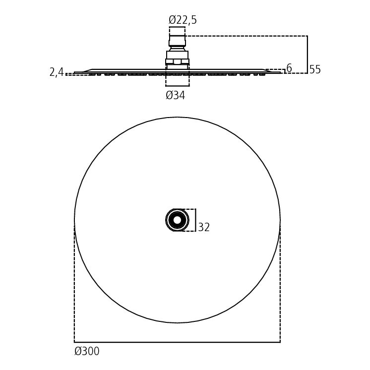 Immagine di Ideal Standard IDEALRAIN LUXE soffione tondo ultrasottile Ø 30 cm, finitura acciaio inossidabile B0385MY