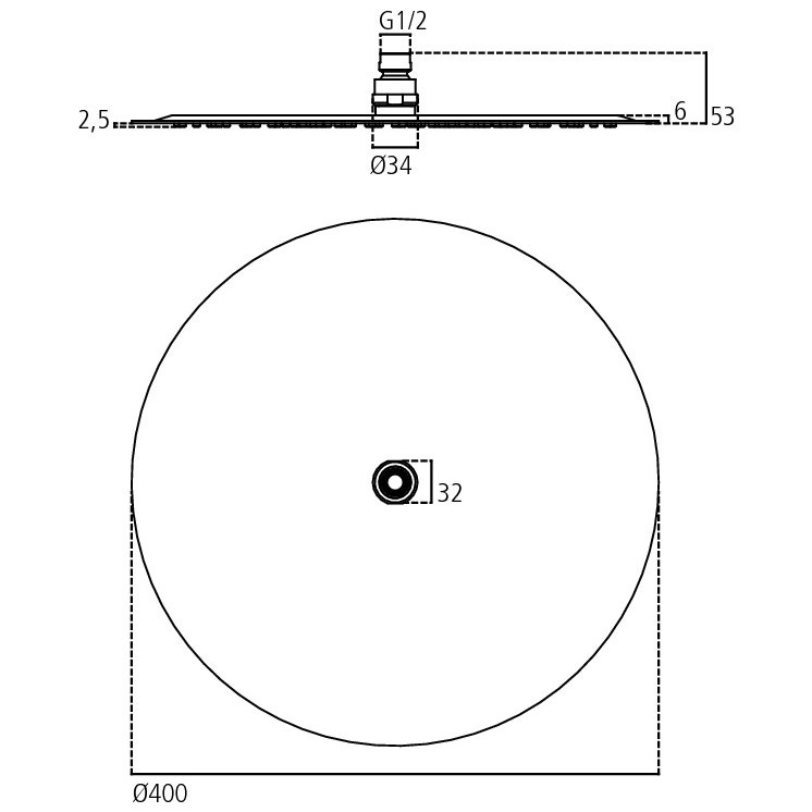 Immagine di Ideal Standard IDEALRAIN LUXE soffione tondo ultrasottile Ø 40 cm, finitura acciaio inossidabile B0386MY