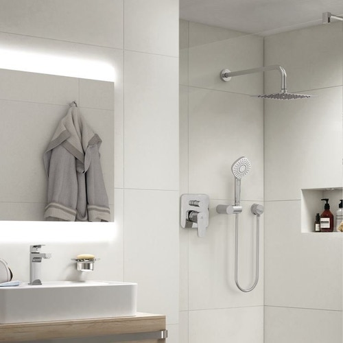 Immagine di Ideal Standard IDEALRAIN LUXE soffione quadrato 20 cm, finitura acciaio inossidabile B0387MY