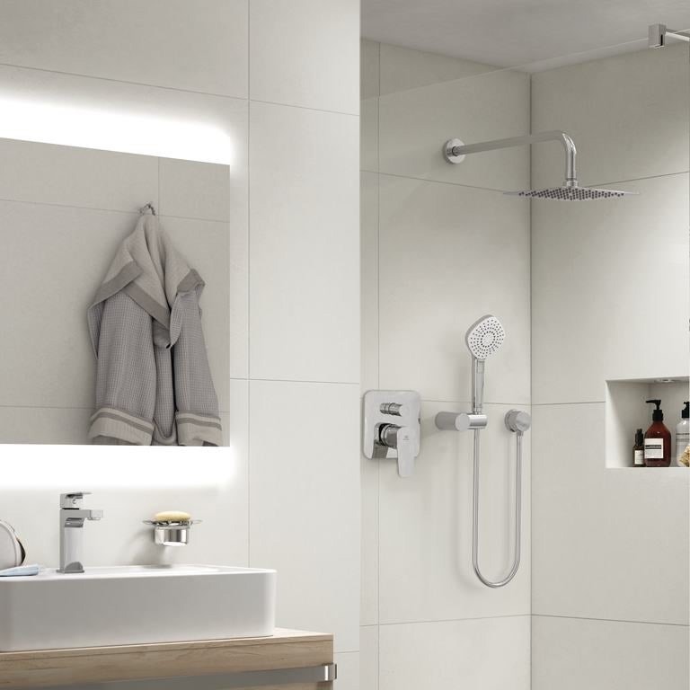 Immagine di Ideal Standard IDEALRAIN LUXE soffione quadrato 20 cm, finitura acciaio inossidabile B0387MY