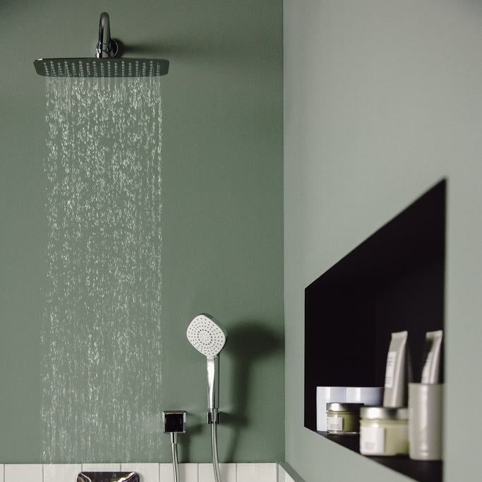 Immagine di Ideal Standard IDEALRAIN LUXE soffione rettangolare L.30 P.20 cm, finitura acciaio inossidabile B0390MY