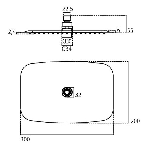 Immagine di Ideal Standard IDEALRAIN LUXE soffione rettangolare L.30 P.20 cm, finitura acciaio inossidabile B0390MY