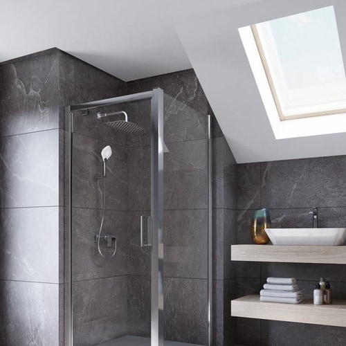 Immagine di Ideal Standard IDEALRAIN LUXE soffione rettangolare L.40 P.25 cm, finitura acciaio inossidabile B0391MY