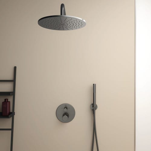 Immagine di Ideal Standard IDEALRAIN soffione Ø 30 cm, 1 funzione effetto pioggia, finitura magnetic grey A5803A5