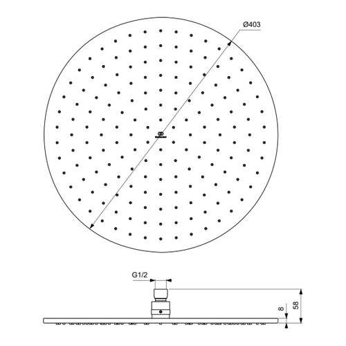 Immagine di Ideal Standard IDEALRAIN soffione Ø 40 cm, 1 funzione effetto pioggia, finitura cromo A5804AA