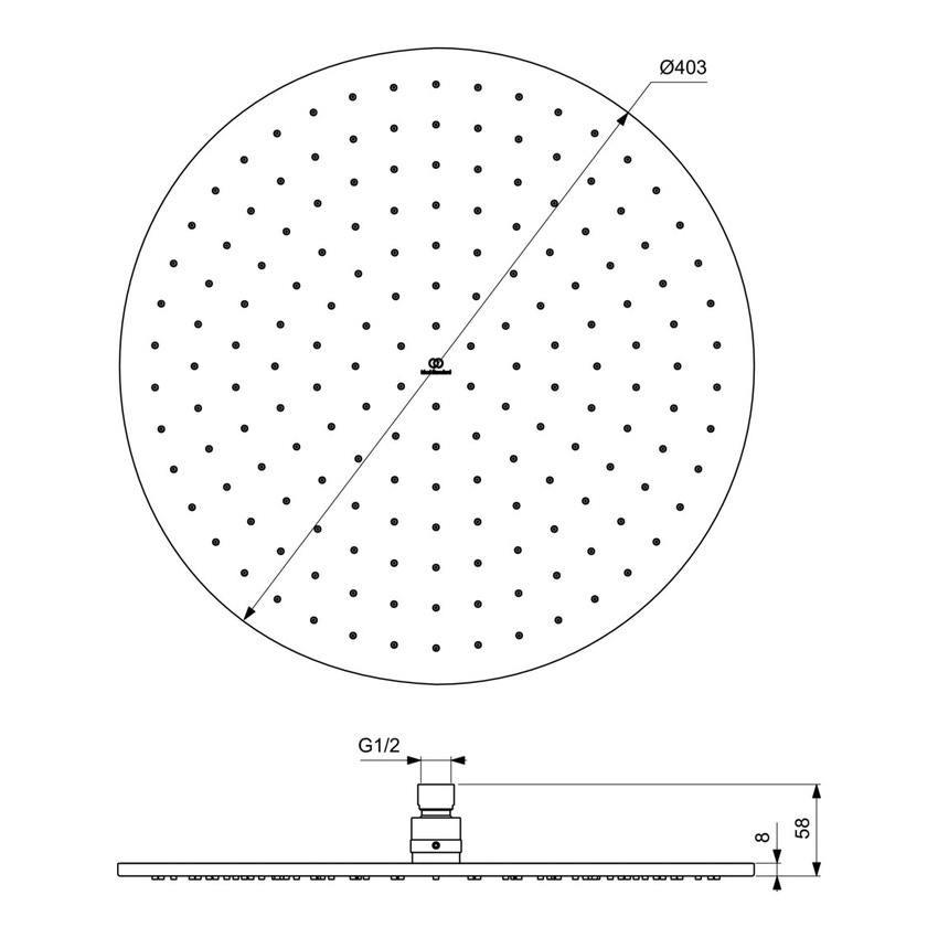 Immagine di Ideal Standard IDEALRAIN soffione Ø 40 cm, 1 funzione effetto pioggia, finitura cromo A5804AA