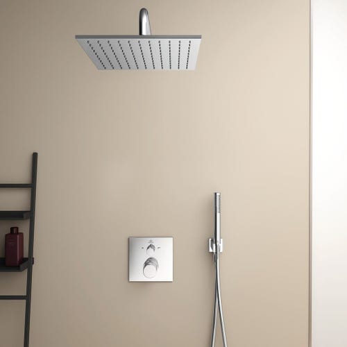 Immagine di Ideal Standard IDEALRAIN soffione quadrato 30 cm, 1 funzione effetto pioggia, finitura cromo A5805AA