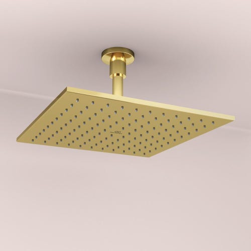 Immagine di Ideal Standard IDEALRAIN soffione quadrato 30 cm, 1 funzione effetto pioggia, finitura brushed gold A5805A2