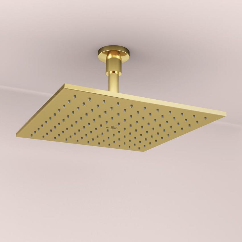 Immagine di Ideal Standard IDEALRAIN soffione quadrato 30 cm, 1 funzione effetto pioggia, finitura brushed gold A5805A2