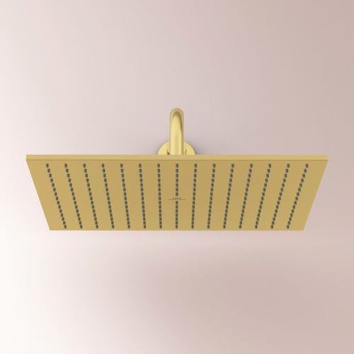 Immagine di Ideal Standard IDEALRAIN soffione quadrato 40 cm, 1 funzione effetto pioggia, finitura brushed gold A5806A2