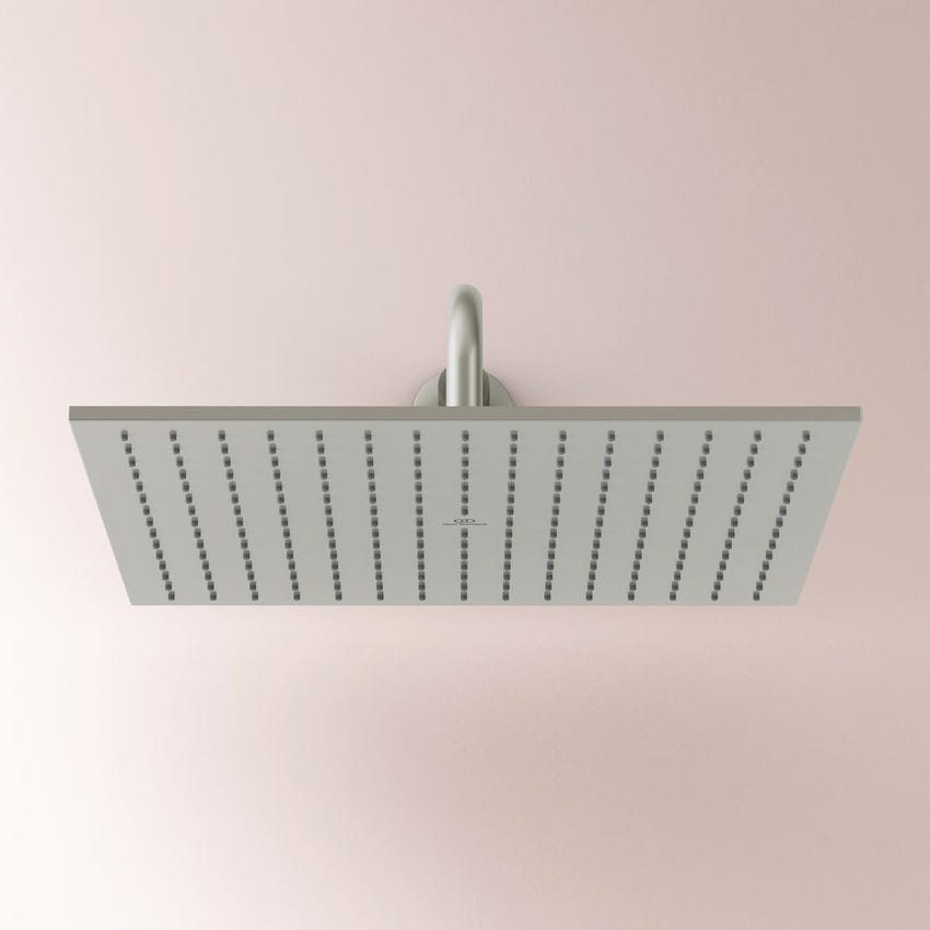 Immagine di Ideal Standard IDEALRAIN soffione quadrato 40 cm, 1 funzione effetto pioggia, finitura silver storm A5806GN