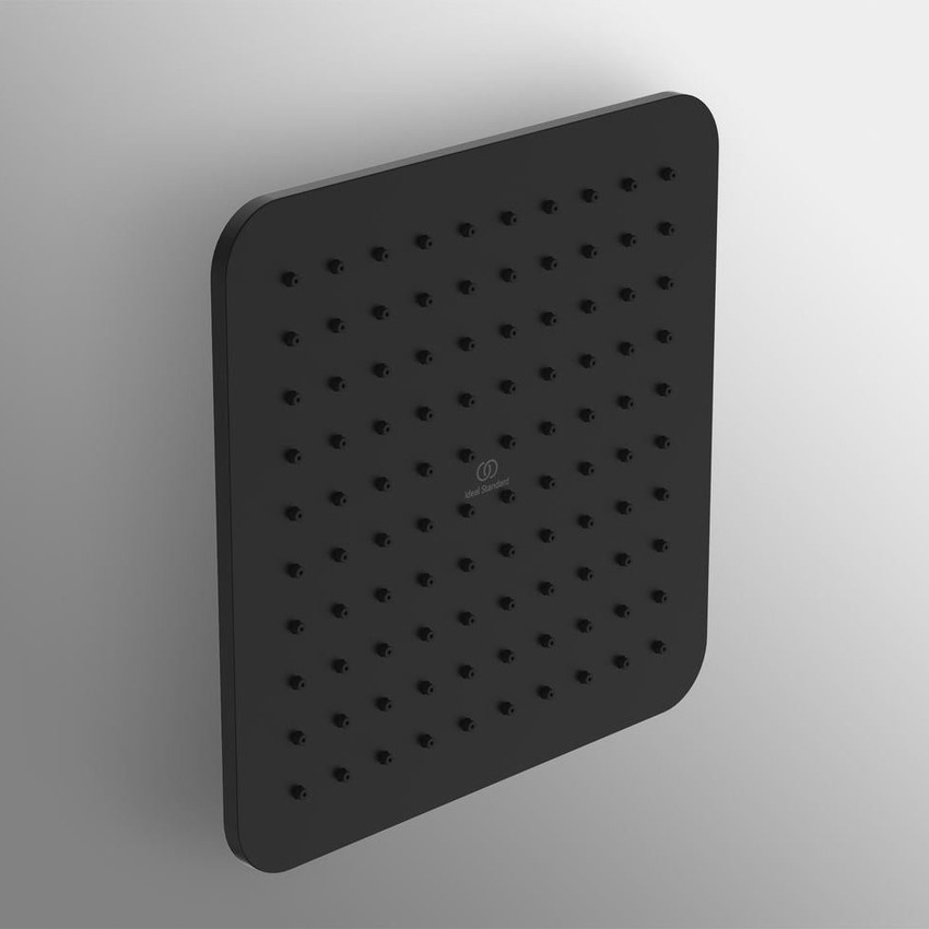 Immagine di Ideal Standard IDEALRAIN CUBE soffione doccia quadrato 20 cm, effetto pioggia, ultrasottile, colore nero finitura opaco B0024XG