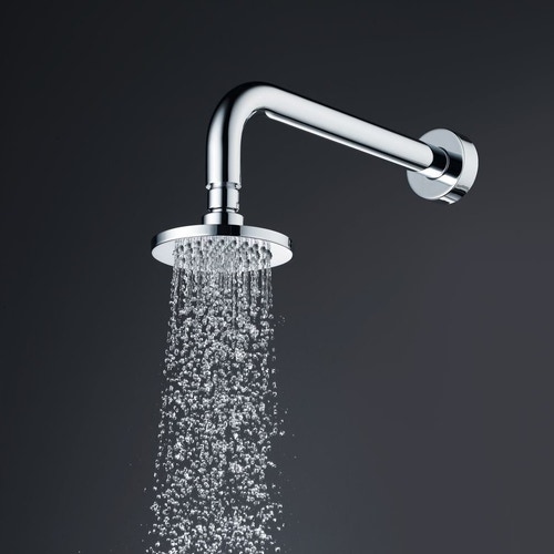 Immagine di Ideal Standard IDEALRAIN soffione rotondo Ø 10 cm con braccio ad angolo da 11,8 cm, finitura cromo B9436AA