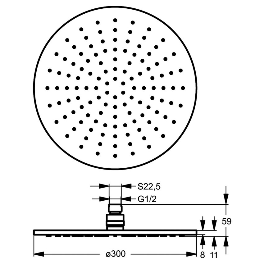 Immagine di Ideal Standard IDEALRAIN soffione rotondo Ø 30 cm, finitura cromo B9443AA