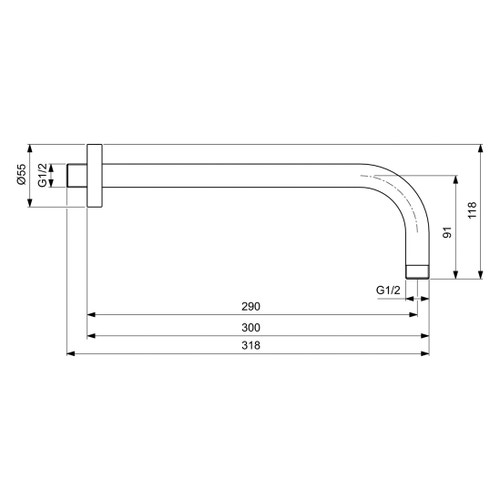 Immagine di Ideal Standard IDEALRAIN braccio a parete P.30 cm, finitura cromo B9444AA