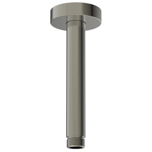 Immagine di Ideal Standard soluzione bagno doppio lavabo 60 cm su mensola 180 cm, colore bianco finitura lucido, doccia rettangolare 120x90 cm, colore grigio cemento finitura pietra opaco, rubinetteria finitura silver storm SING10