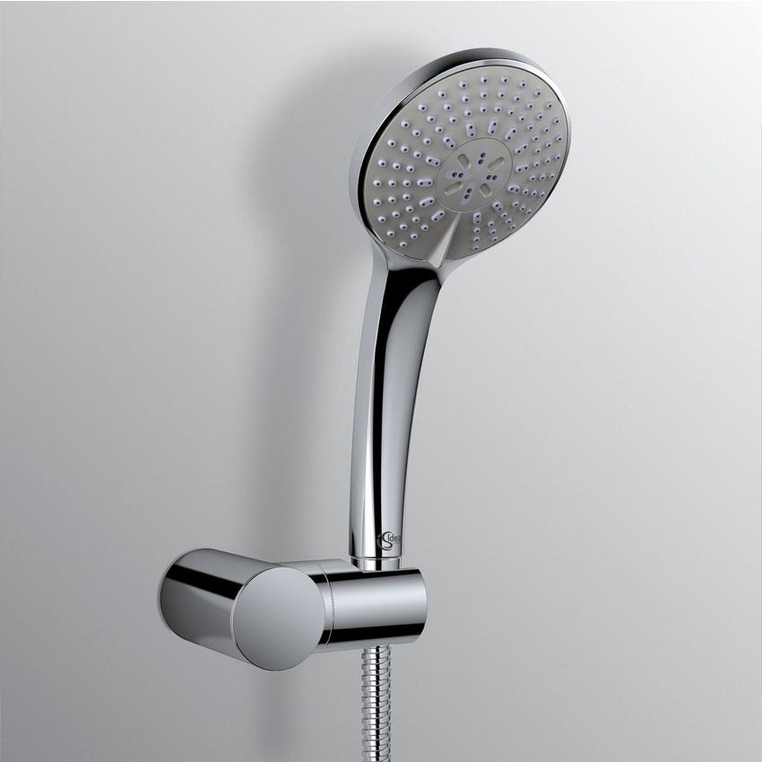 Immagine di Ideal Standard IDEALRAIN minikit doccia M3, doccetta a 3 funzioni Ø 10 cm, finitura cromo B9454AA