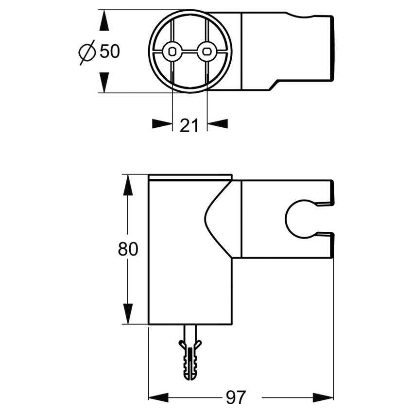 Immagine di Ideal Standard Supporto a parete ad inclinazione regolabile, finitura cromo B9468AA