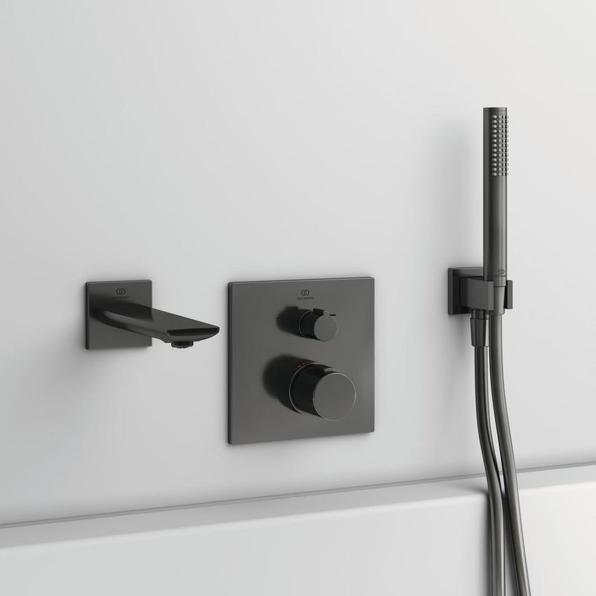 Immagine di Ideal Standard Supporto a parete per doccetta con connessione G1/2", finitura magnetic grey BC771A5